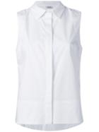 P.a.r.o.s.h. Sleeveless Boxy Shirt, White, Cotton/spandex/elastane
