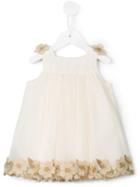 I Pinco Pallino - Flower Embroidered Trim Dress - Kids - Cotton/polyamide/polyester/acetate - 24 Mth, Toddler Girl's, Nude/neutrals