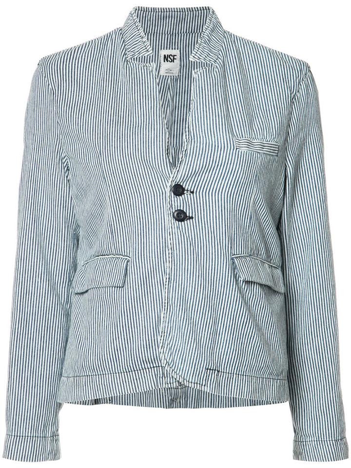 Nsf Fine Stripe Blazer, Size: Small, Blue, Cotton