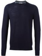 Paolo Pecora Fine Knit Jumper, Men's, Size: Xxl, Blue, Wool