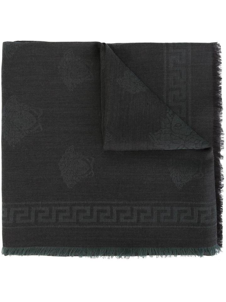 Versace Medusa Scarf, Women's, Grey, Silk/modal/wool