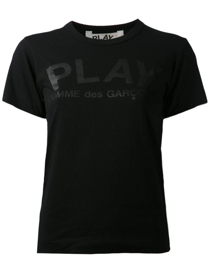 Comme Des Garçons Play Logo Print T-shirt, Women's, Size: Medium, Black, Cotton