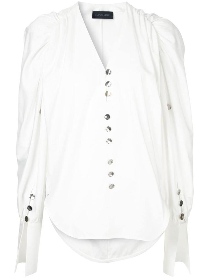 Eudon Choi V-neck Button Blouse - White