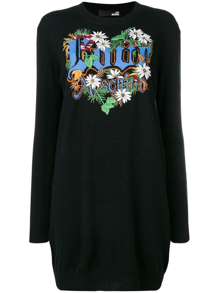 Love Moschino Love Patchwork Loose Dress - Black