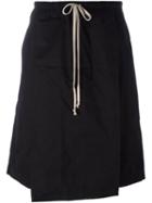 Rick Owens Drkshdw Skirt Front Shorts, Men's, Size: Small, Black, Cotton