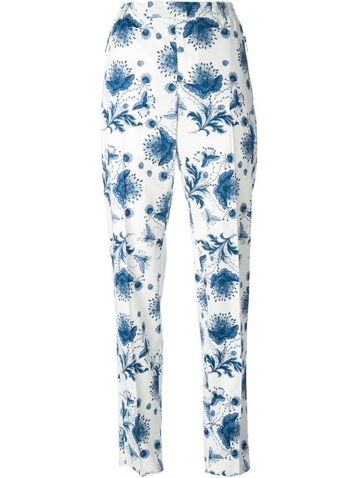 Alexander Mcqueen Floral Straight Leg Trousers, Men's, Size: 48, White, Cotton