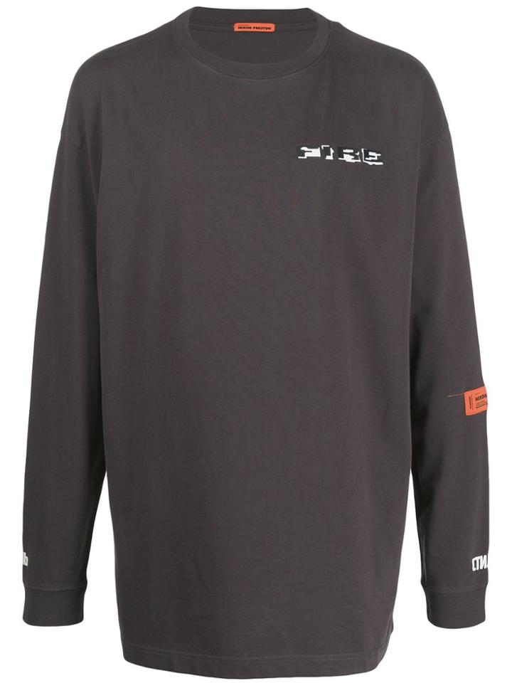 Heron Preston Fire Logotype T-shirt - Grey
