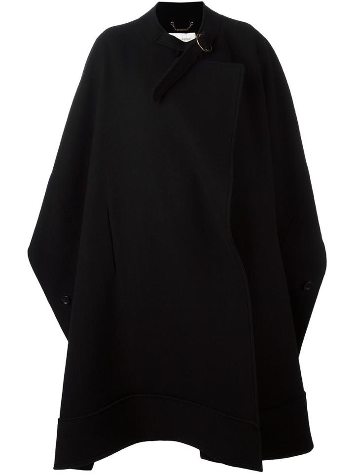 Chloé Oversized Cape, Women's, Size: 34, Black, Cotton/polyamide/virgin Wool