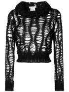 Christian Dior Vintage Cowl Neck Open Blouse - Black