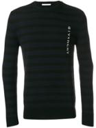 Givenchy Logo Embroidered Striped Sweater - Black