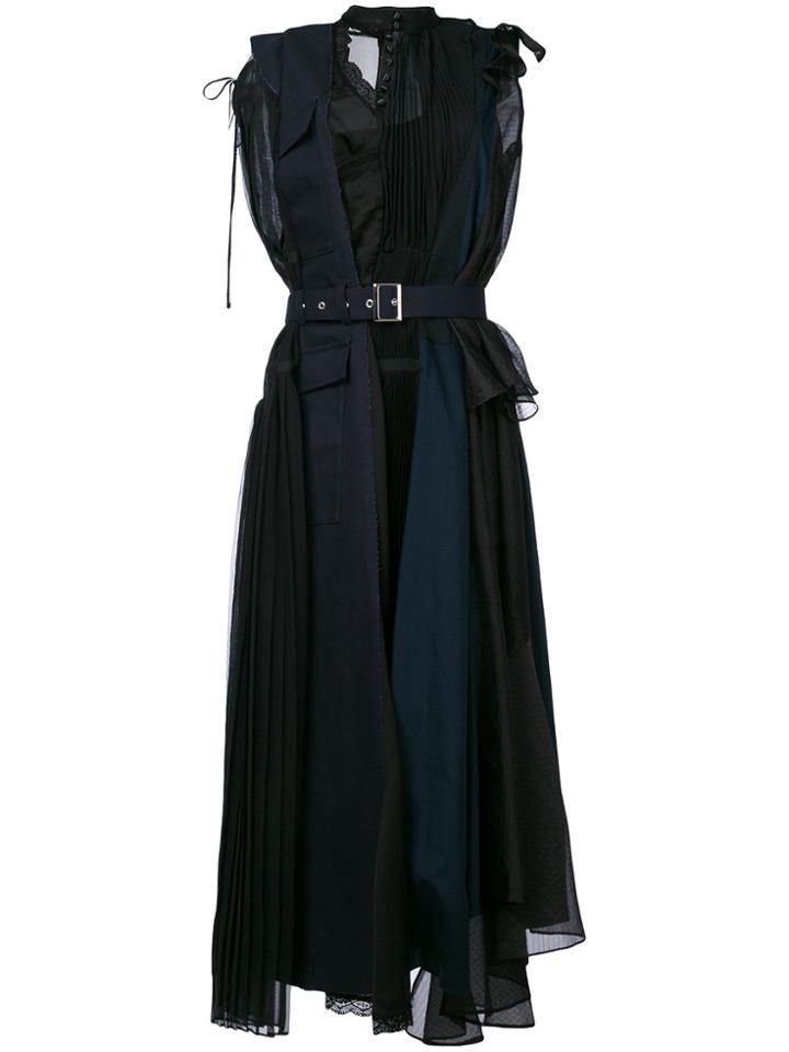 Sacai Deconstructed Belted Dress - Blue