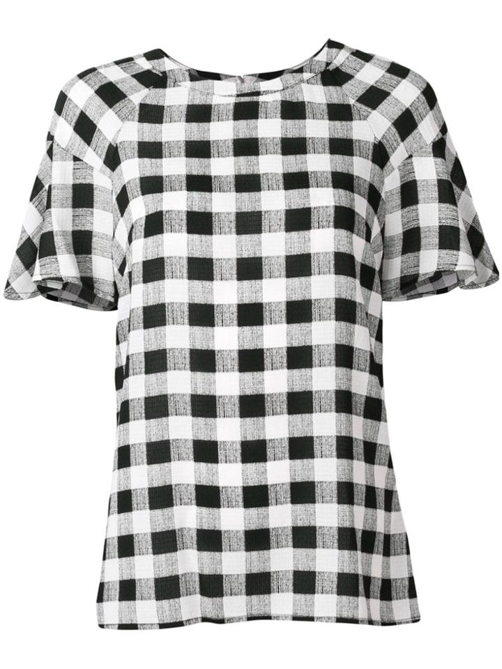Dkny Gingham Printed Top - Black