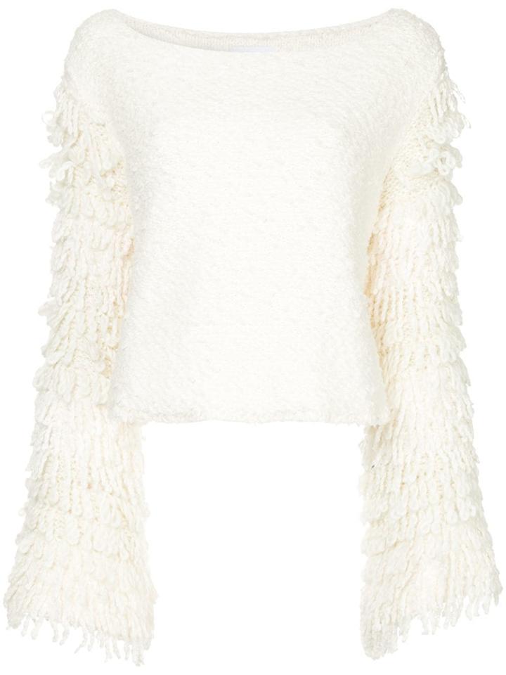 Alice Mccall Textured Sleeve Jumper - White