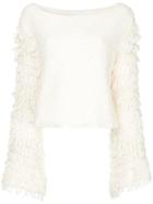 Alice Mccall Textured Sleeve Jumper - White