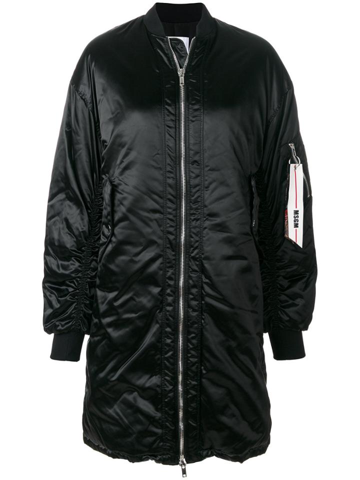 Msgm Oversized Bomber Jacket - Black
