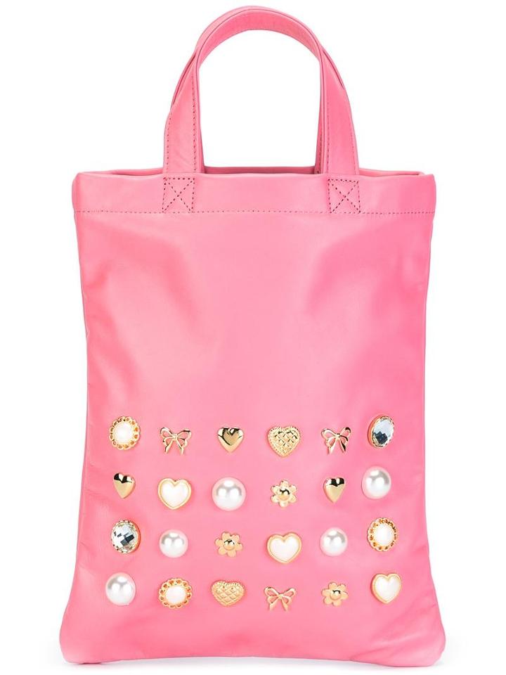 Comme Des Garçons Girl Embellished Studded Medium Tote, Pink/purple