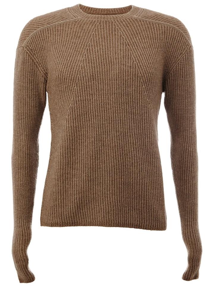 Rick Owens Crew Neck Jumper, Men's, Size: Large, Brown, Polyamide/cashmere/wool