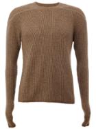 Rick Owens Crew Neck Jumper, Men's, Size: Large, Brown, Polyamide/cashmere/wool