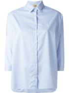 Fay Oversize Stripe Shirt, Women's, Size: 50, Blue, Cotton