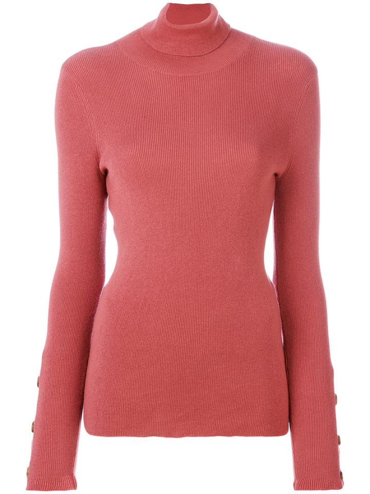 See By Chloé - Classic Roll-neck Sweater - Women - Cotton/cashmere - Xs, Pink/purple, Cotton/cashmere