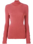 See By Chloé - Classic Roll-neck Sweater - Women - Cotton/cashmere - Xs, Pink/purple, Cotton/cashmere