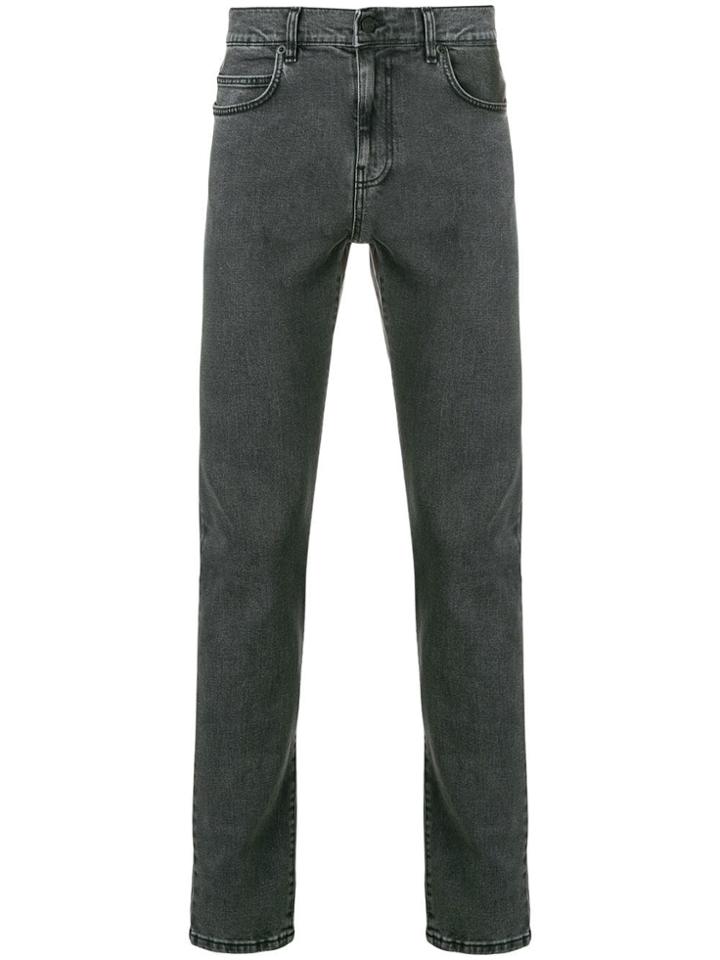 Mcq Alexander Mcqueen Mismatched Strummer Slim-fit Jeans - Grey