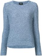 A.p.c. - Tweed Jumper - Women - Silk/cotton - L, Blue, Silk/cotton