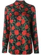 Alexander Wang Floral Print Shirt, Women's, Size: 6, Black, Silk