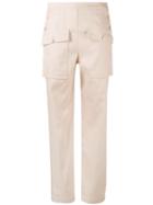 Chloé - Sailor Button Cargo Trousers - Women - Linen/flax/cotton - 34, Pink/purple, Linen/flax/cotton