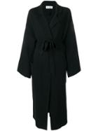 Barena Belted Side Slit Coat - Black