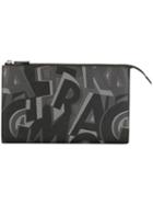 Salvatore Ferragamo Printed Clutch, Men's, Calf Leather