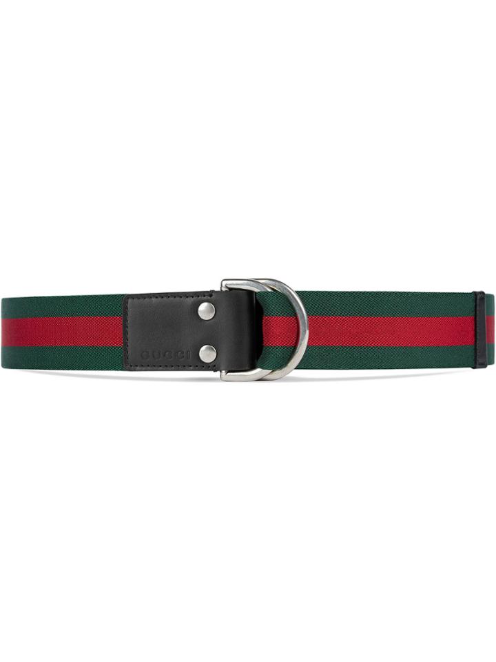 Gucci Web Belt With D-ring - Green