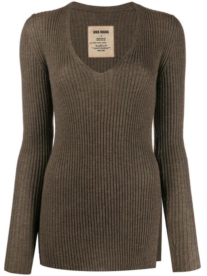 Uma Wang Slim-fit Cashmere Jumper - Brown