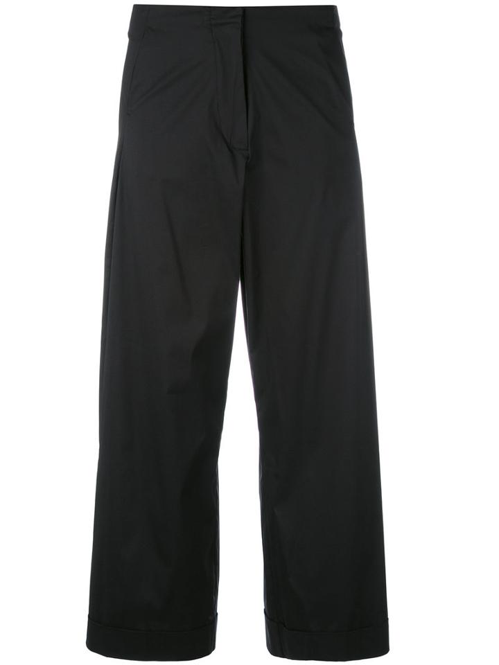 Federica Tosi - Cropped Flared Trousers - Women - Cotton/polyamide/spandex/elastane - M, Women's, Black, Cotton/polyamide/spandex/elastane