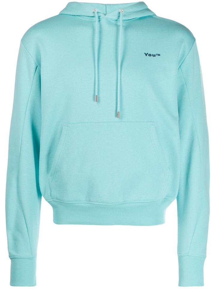 Gmbh Logo Printed Hooded Sweatshirt - Blue