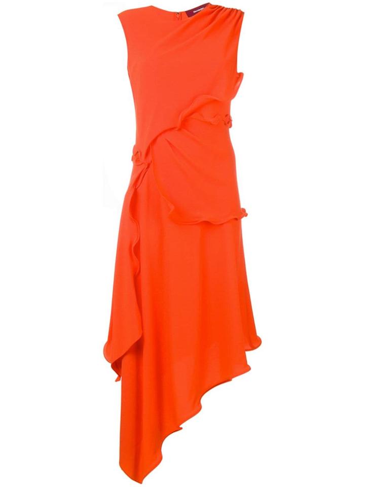 Sies Marjan Draped Asymmetric Hem Dress - Orange