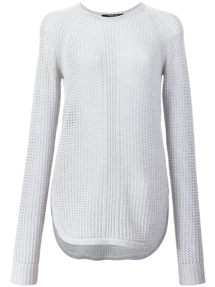 Derek Lam Curved Hem Jumper, Women's, Size: Small, Grey, Cashmere