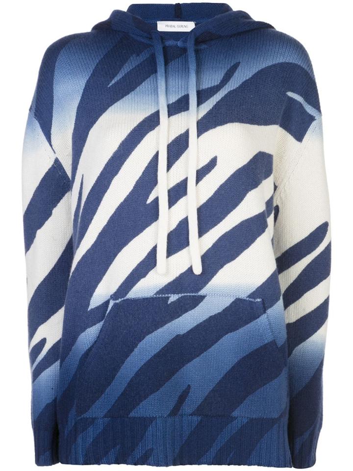 Prabal Gurung Gradient Knit Hoodie - Blue