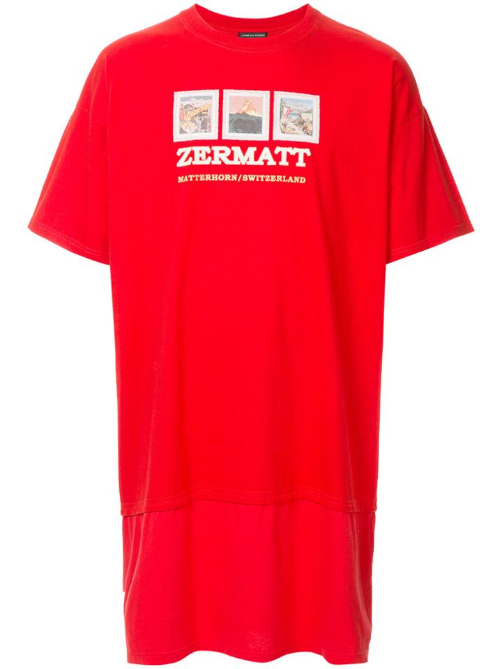 Comme Des Garçons Vintage Zermatt Logo T-shirt - Red