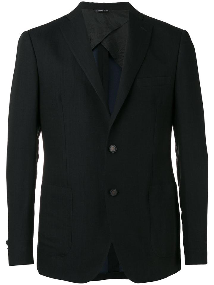 Tonello Double Button Blazer, Men's, Size: 46, Blue, Virgin Wool/linen/flax
