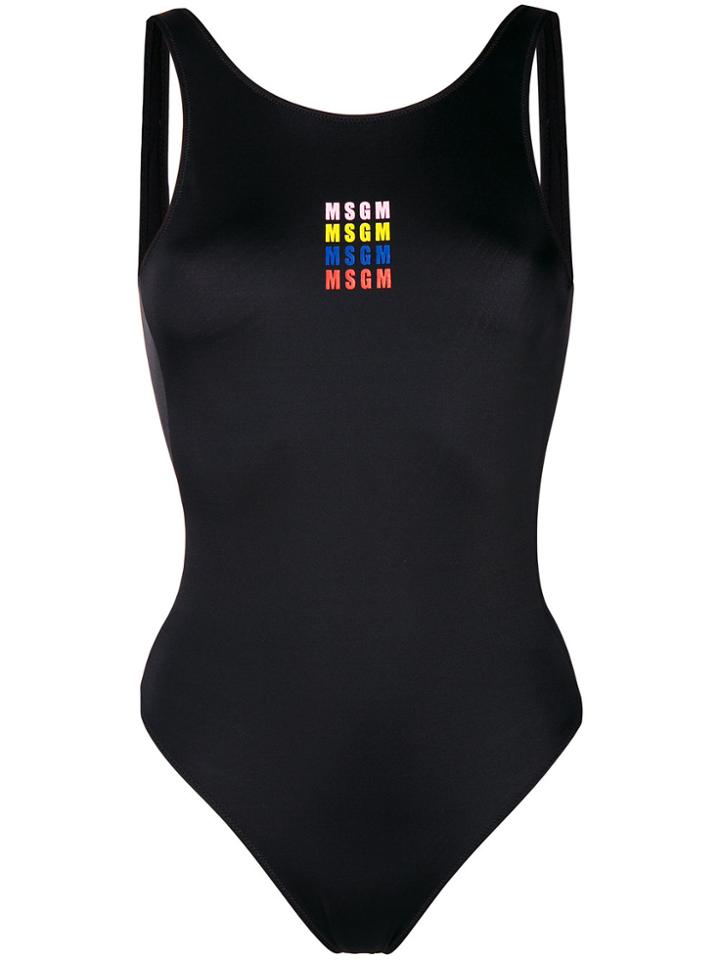 Msgm One Piece Swimming Suit - Black