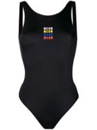 Msgm One Piece Swimming Suit - Black