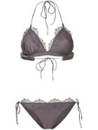 Oseree Travaille Lace Bikini Set - Grey