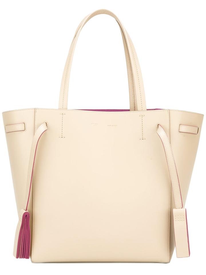 Céline Contrast Tote Bag, Women's, Nude/neutrals, Calf Leather