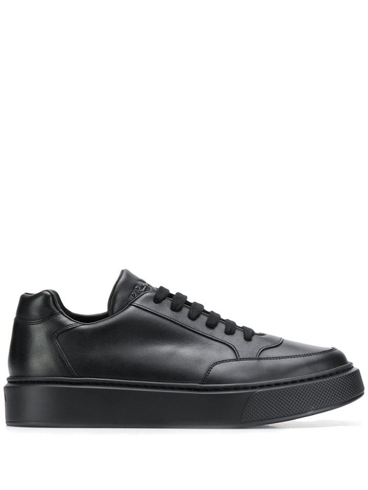 Prada Low Top Flatform Sneakers - Black
