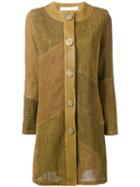 Drome Buttoned Coat, Women's, Size: Small, Green, Lamb Nubuck Leather/acetate/cupro