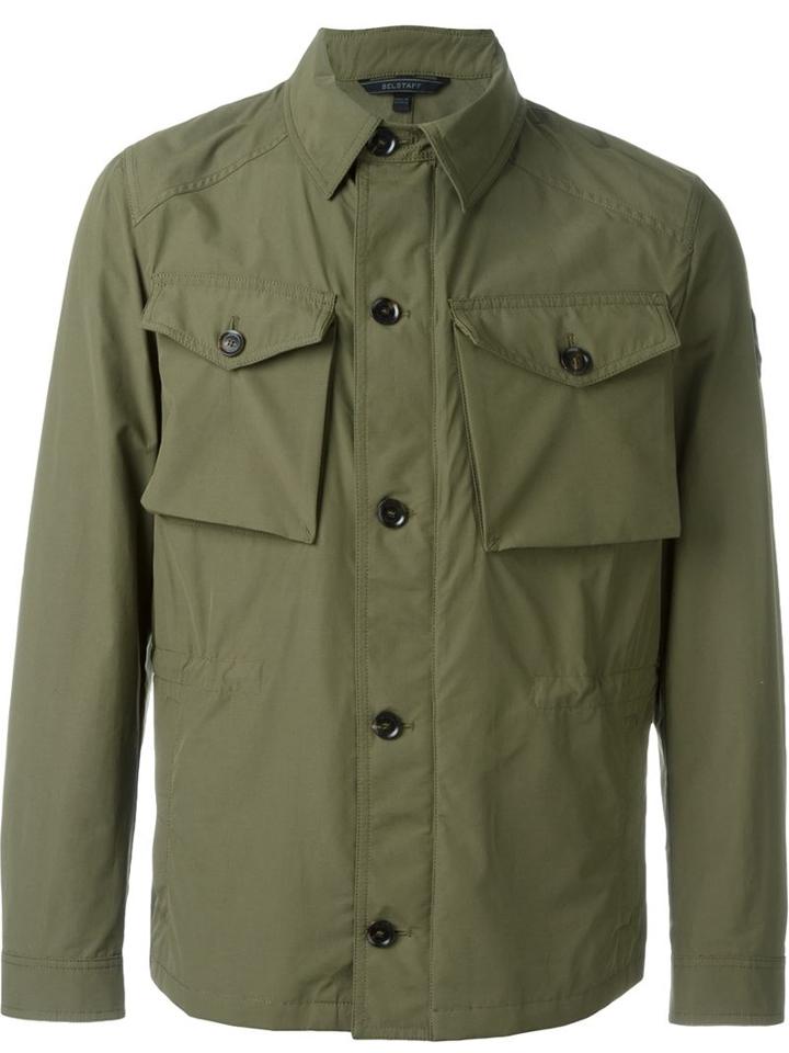 Belstaff Military Jacket, Men's, Size: 48, Green, Cotton/nylon