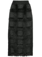 En Route Fur Patch Midi Skirt - Grey