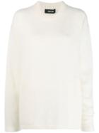Zucca Loose-fit Crew Neck Jumper - White