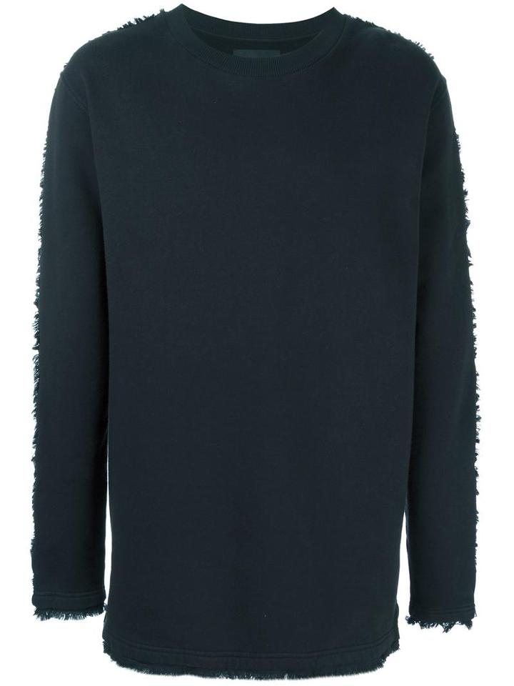 Blood Brother Frayed Trim Sweater, Men's, Size: Xs, Black, Cotton